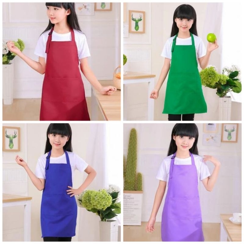 Apron Celemek Anak Polos Waterproof