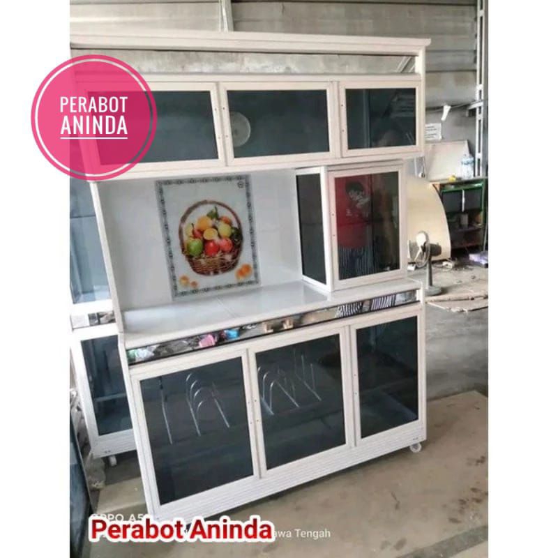 RAK PIRING ALUMUNIUM KACA PINTU 7 (HANYA SEMARANG & SEKITARNYA)