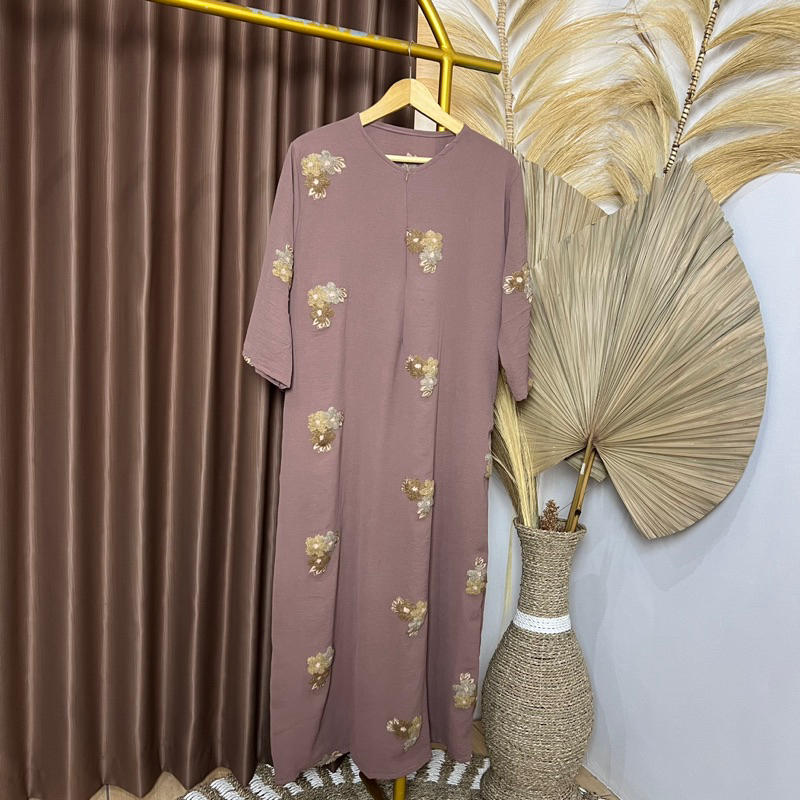 Zea Daster Gamis Pom-Pom Crinkle Airflow