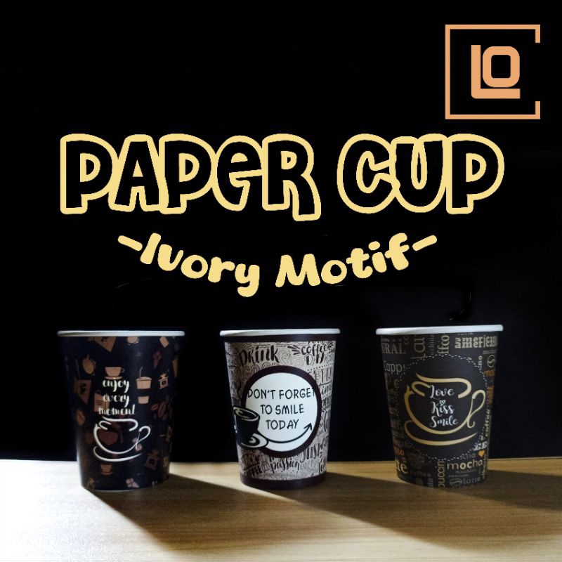 Paper Cup 8OZ Motif - Gelas Kopi Tebal / Gelas Kertas @50 Pcs