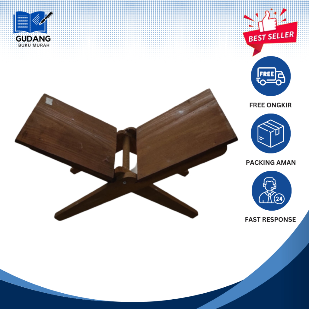 Meja Alquran / Dudukan Baca / Lipat / Belajar Ngaji / Alas Baca / Kayu