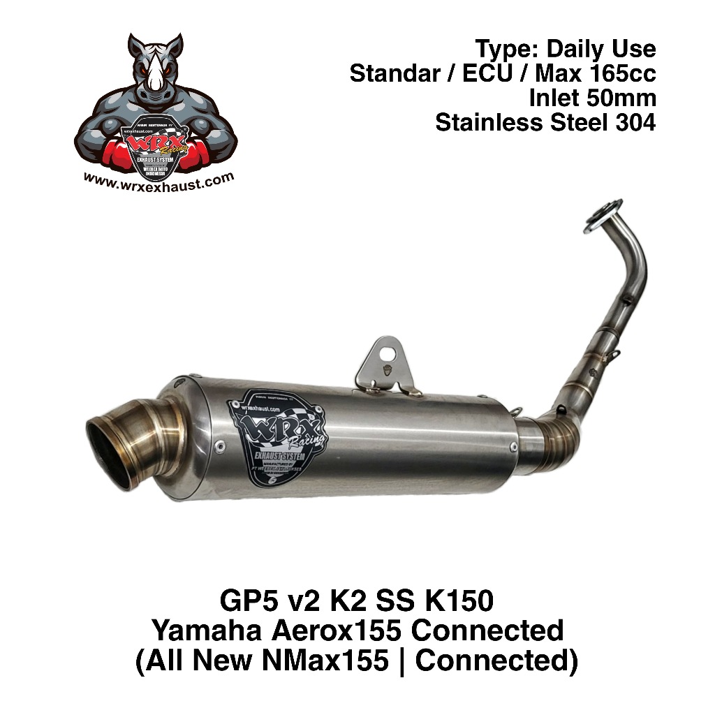 Knalpot WRX GP5 v2 SS K150 New Aerox155