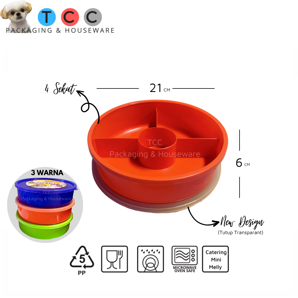 Kotak Bekal Anak 4 Sekat  Plastik Catering Mini Melly Tempat Penyimpanan Makanan