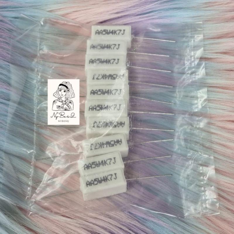 10 PCS RESISTOR KAPUR 5W 5 WATT 5WATT 3 10 22 27 33 47 56 68 100 120 180 220 330 390 470 680 OHM