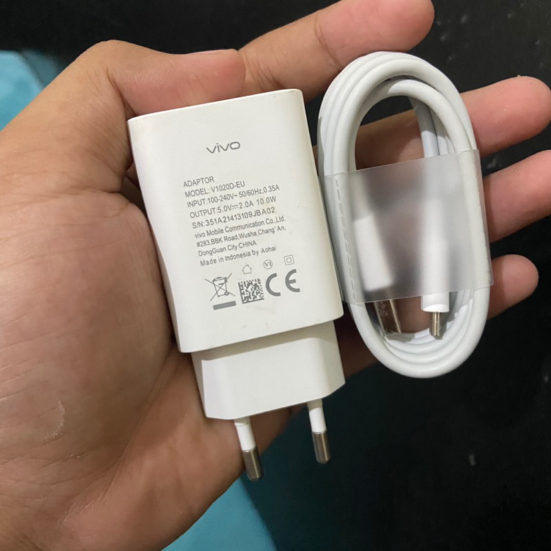 Charger Vivo Original 100% Bawaan/Copotan HP Y12 Y15 10 Watt Mikro Usb