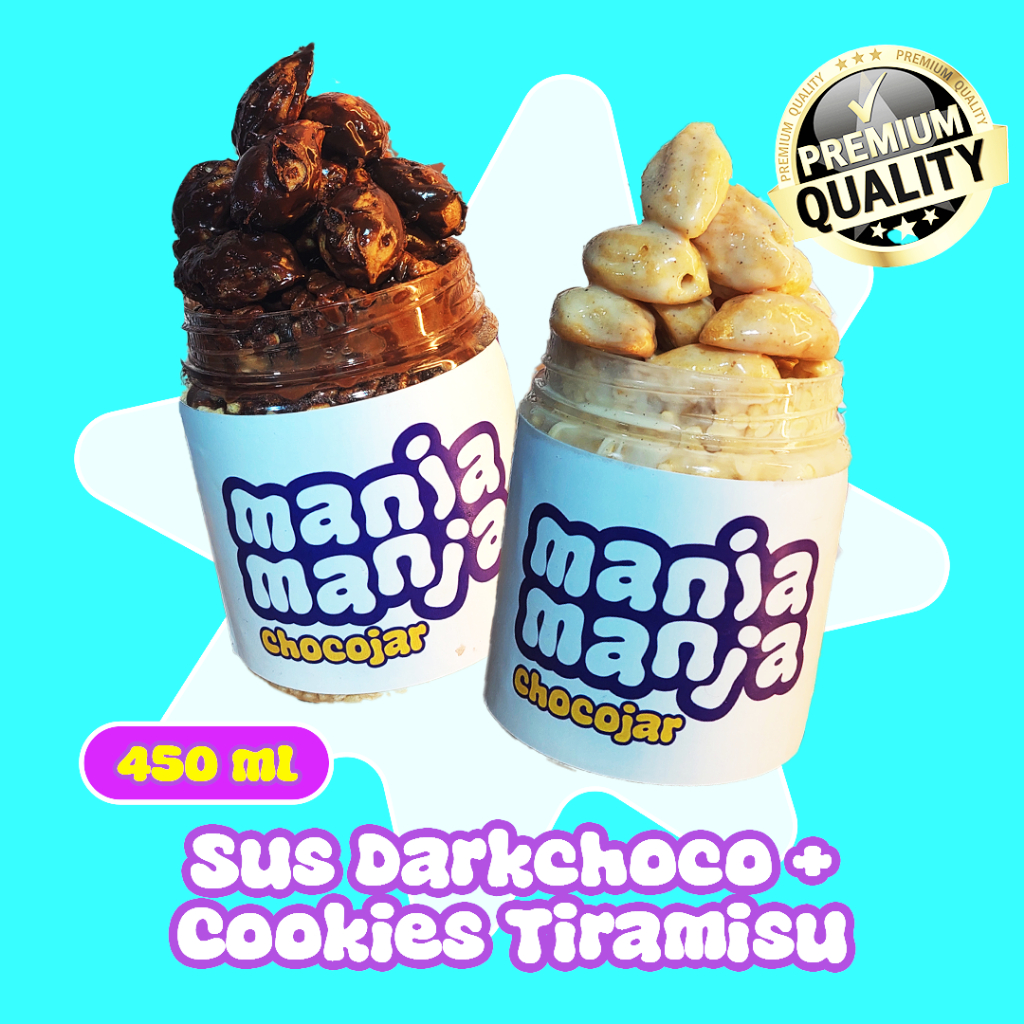 

(Paket Isi 2 Mix 450 ml) Sus Darkchoco + Cookies Tiramisu Snack Lumer Premium - ManjaManja Jarjoy by Nala