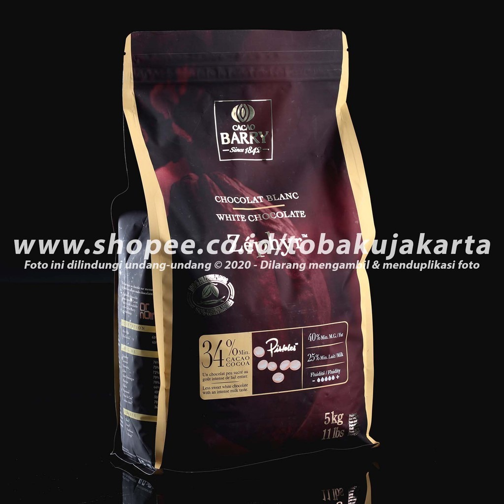 

Cacao Barry - ZEPHYR 34% 5kg ASLI White Chocolate Couverture Cokelat Coin Putih Coklat Baking