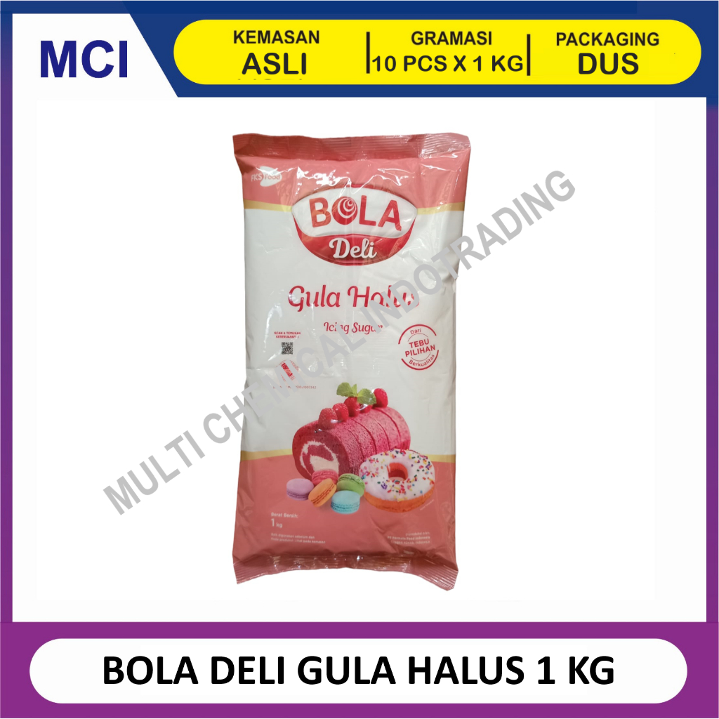 

BOLA DELI GULA HALUS 1 KG / GULA TEPUNG - 1 DUS 10 PCS