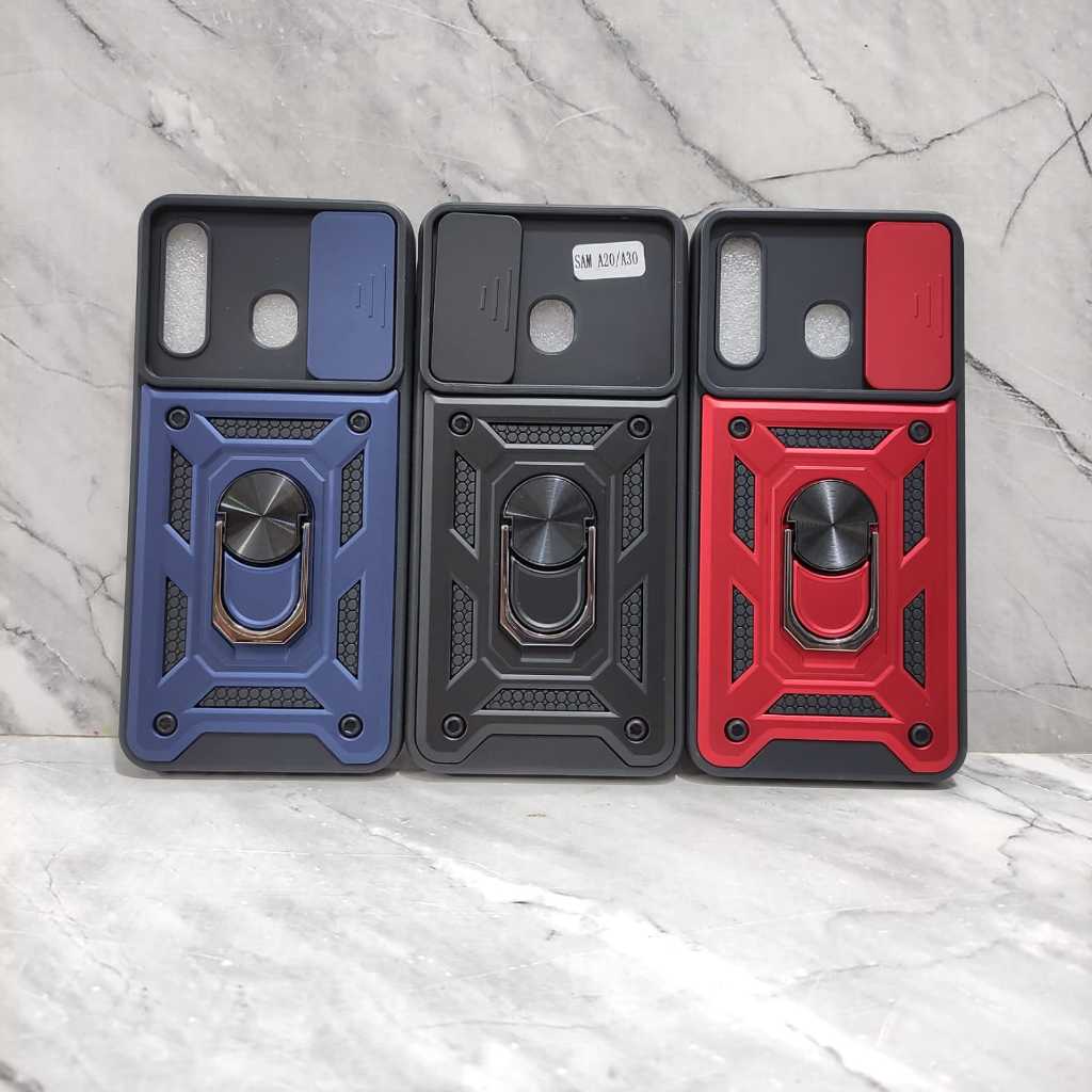 Case Armor Transformer Slide + Ring Samsung A20 A30 A20S A22 4G M32 M22 A22 5G - Dayani_Store1