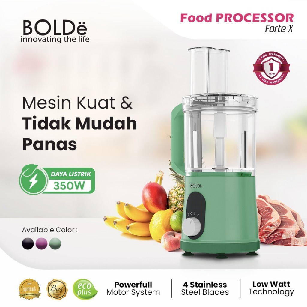 BOLDe FOOD PROCESSOR FORTE X Chopper 4 Bilah Pisau Low Watt