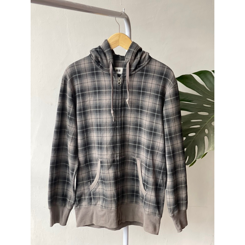 Uniqlo Zip Hoodie Double Zipper Motif Original
