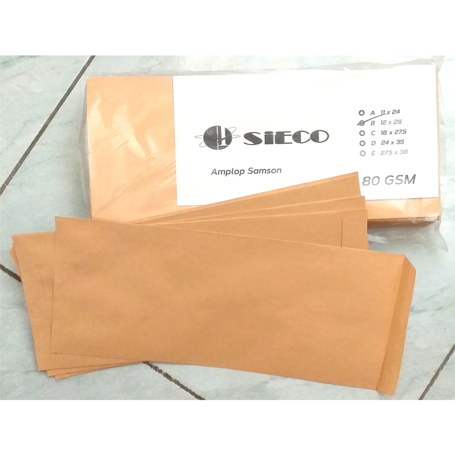 

(1 pack isi 100) Amplop coklat Samson B ukuran 12 x 28, amplop coklat samson