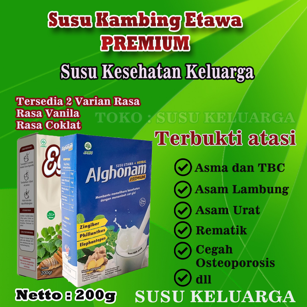 

Susu Kambing Etawa Premium Bubuk 200 gram Rasa Original dan Coklat