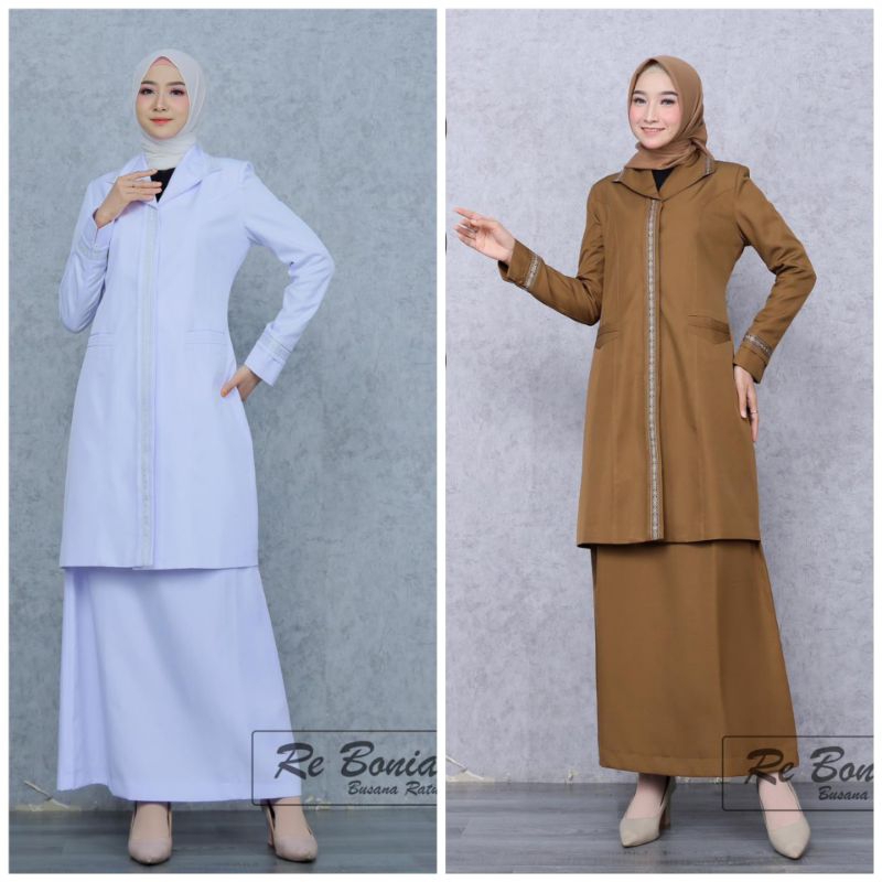 seragam re bonia/ seragam asn wanita muslimah/ baju kurung asn wanita busana muslim pns baju kurung 