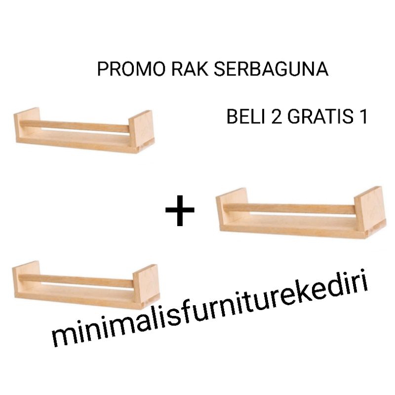 Beli 2 GRATIS 1 Rak Buku Bahan Kayu/Rak Serbaguna/Rak Dapur