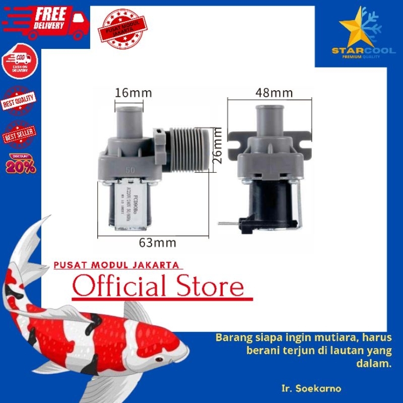 POLYTRON selenoid inlet mesin cuci Top Loading