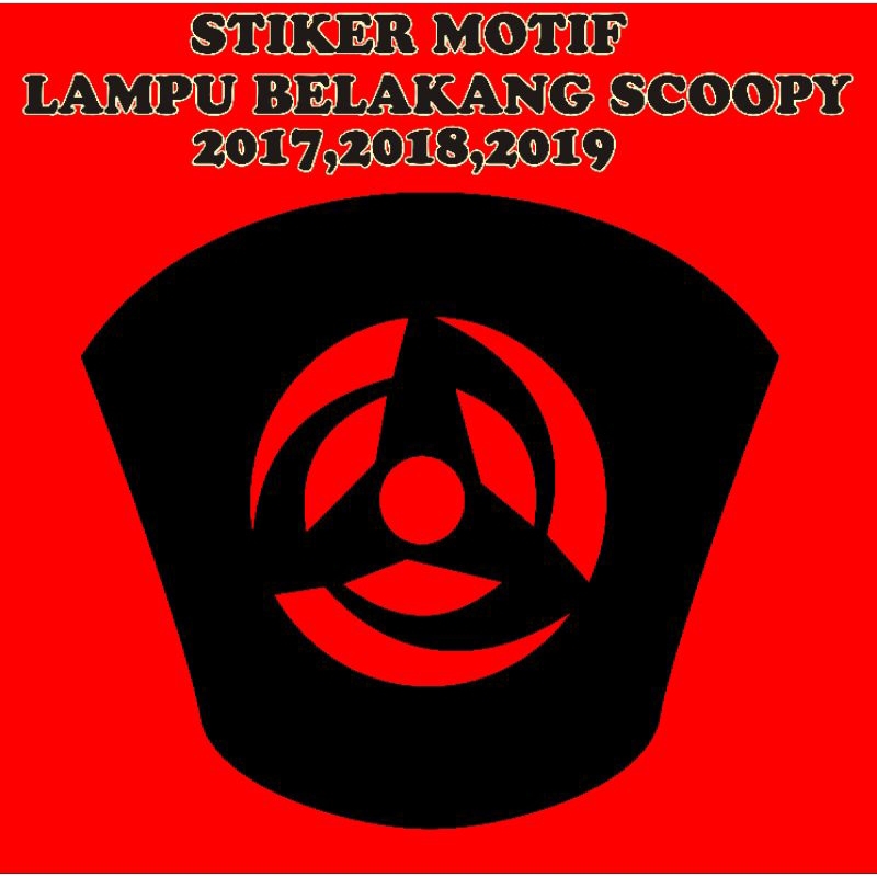 stiker cutting sticker variasi motif lampu belakang scoopy donat 2017,2018,2019
