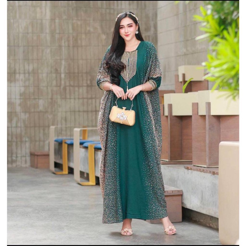 Kaftan Premium Kekinian Kaftan Gradasi Warna Kaftan Renda Premium