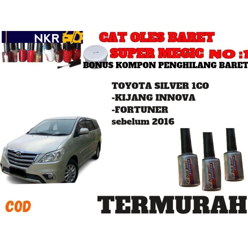 CAT INNOVA SILVER KUNING ,CAT OLES PENGHILANG BARET BARET TOYOTA INNOVA SILVER , SILVER 1CO .FORTUNE