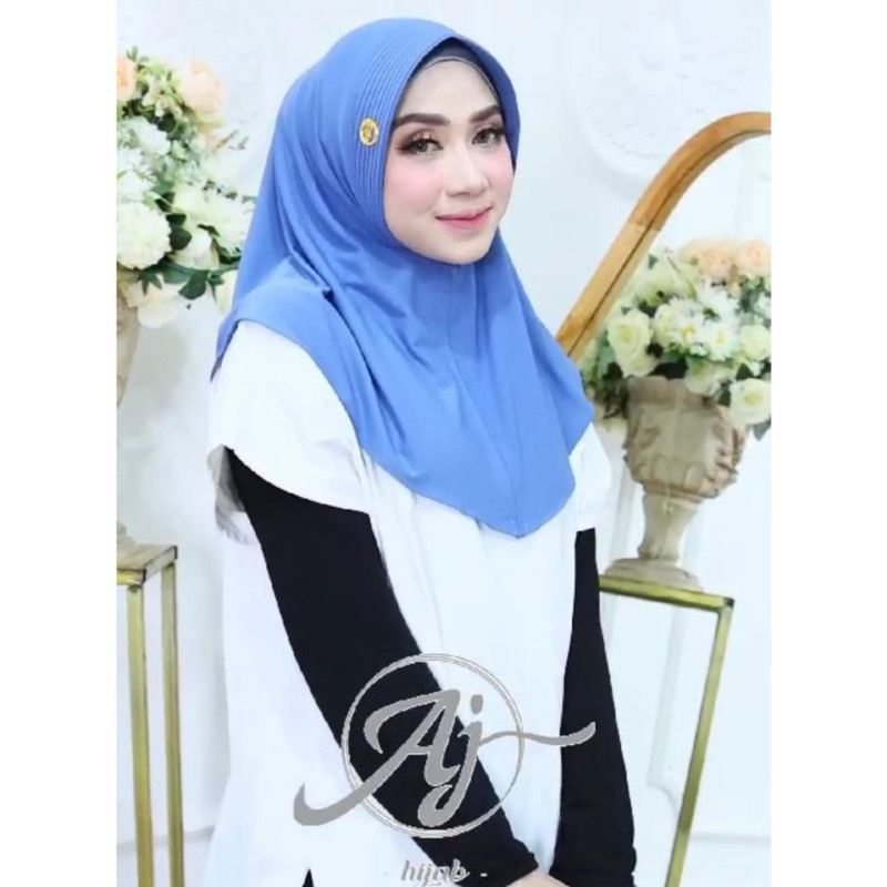 HIJAB SPORT INSTAN JERSEY ORIGINAL PLAT AKRILIK