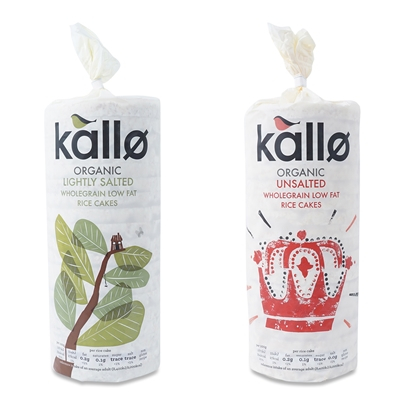 

Kallo Organic Rice Cakes 130g (Slightly Salted, Thick No Salt)