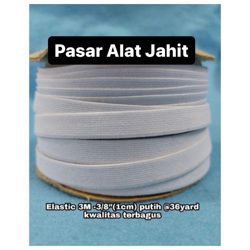 Karet 3M lebar 3/8in (1cm) panjang 36 yard