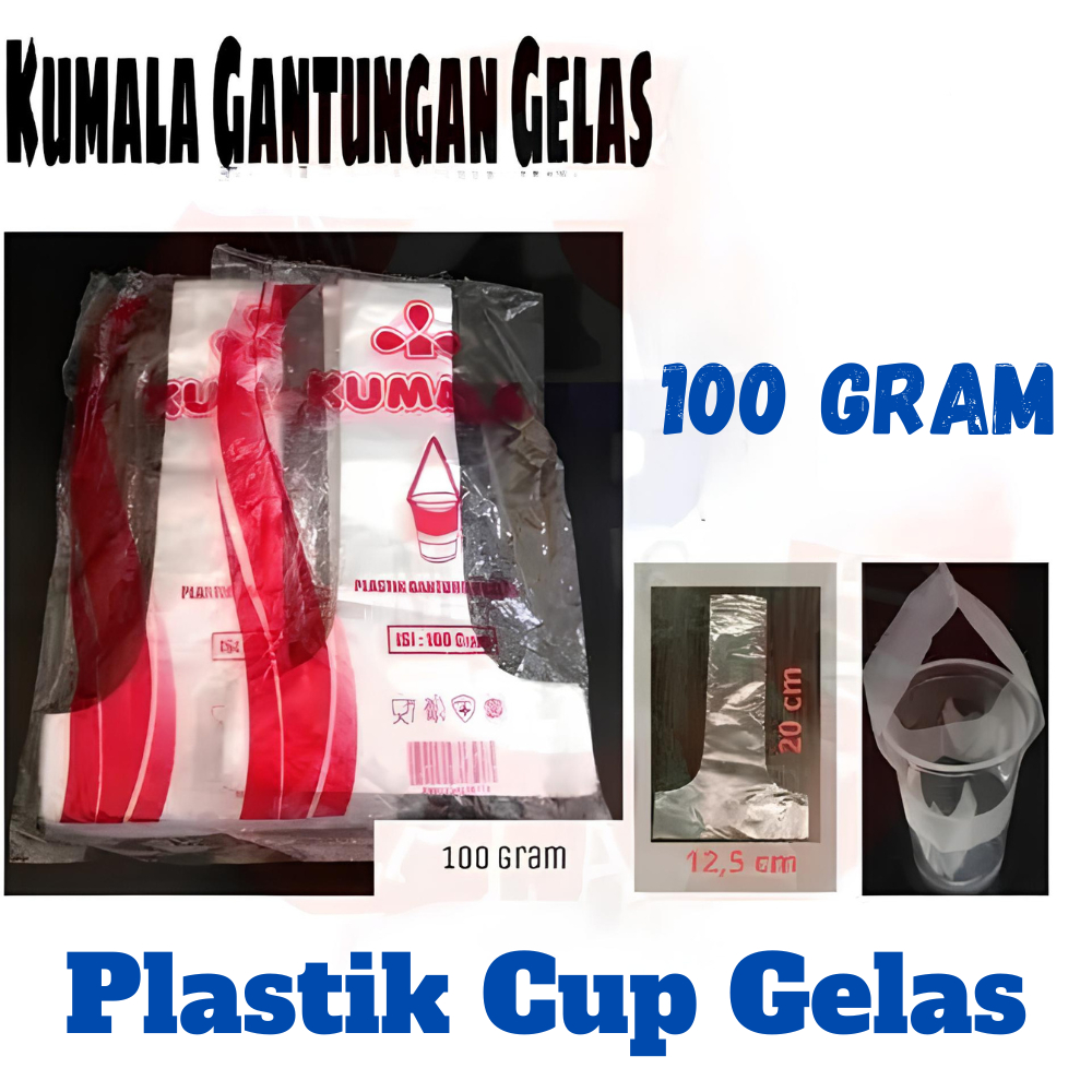 Plastik Cup Gelas Gantung 100 Gram / Gantungan Cup Gelas Plastik 100 Gram