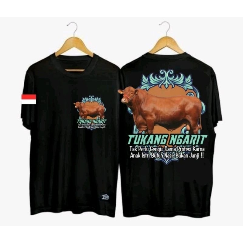 KAOS TUKANG NGARIT SAPI COKLAT SABLON DTF// KAOS TUKANG NGARIT SAPI