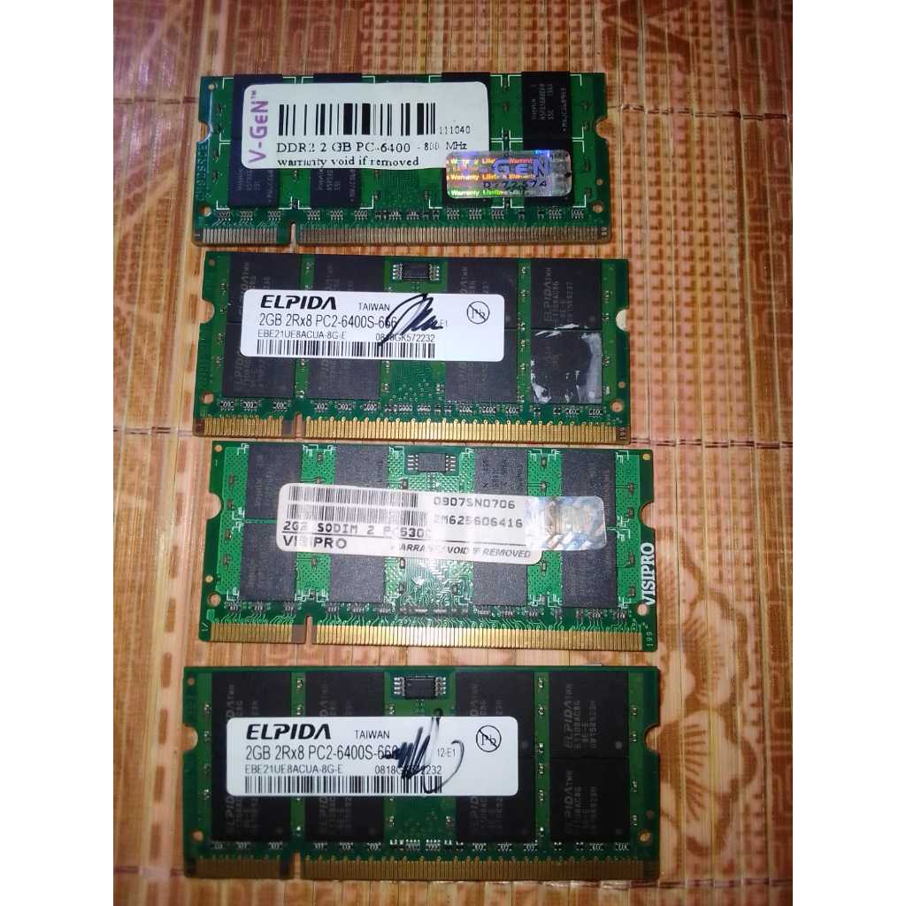 RAM Laptop DDR2 2GB u/ Laptop Acer, Samsung, Asus, Toshiba dll