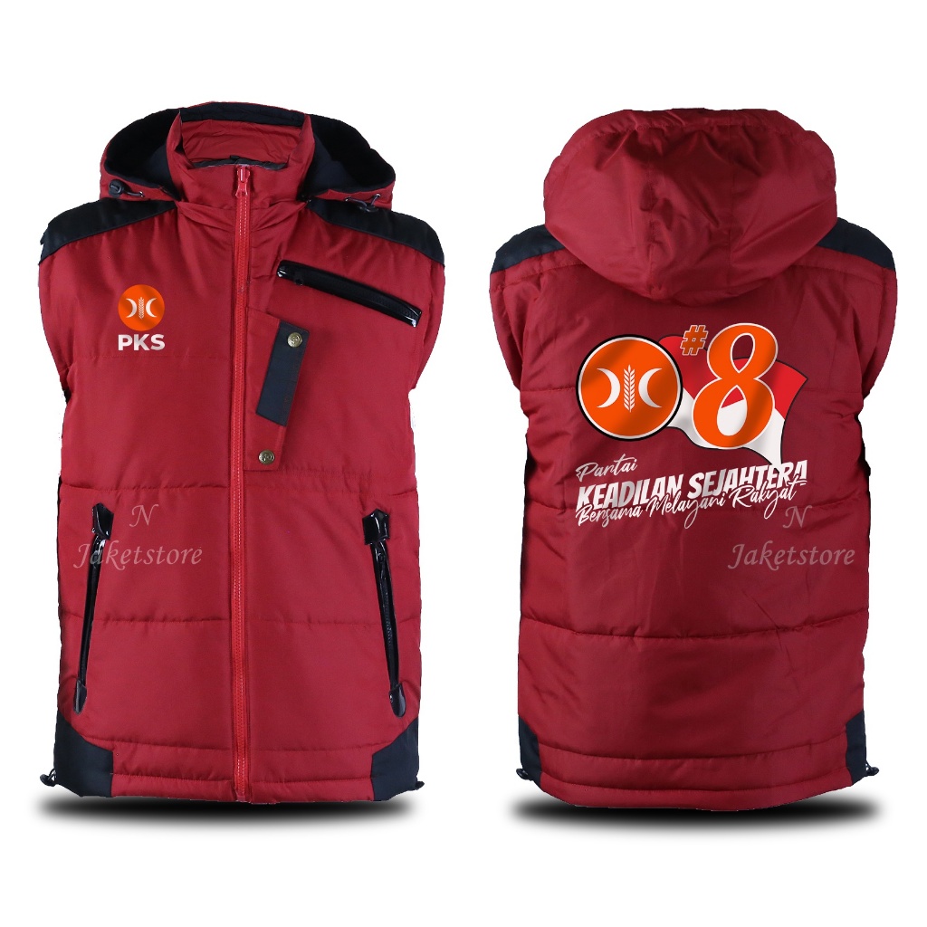 Rompi Berlogo PKS / Rompi  Tebal Bahan Premium Quality / Vertical Striped Vest
