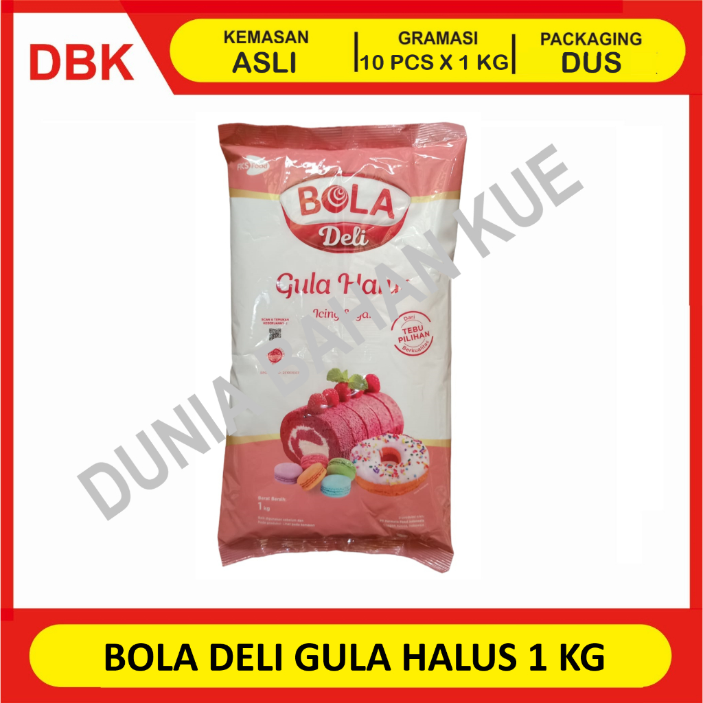 

BOLA DELI GULA HALUS / GULA TEPUNG 1 KG - 1 DUS 10 PCS