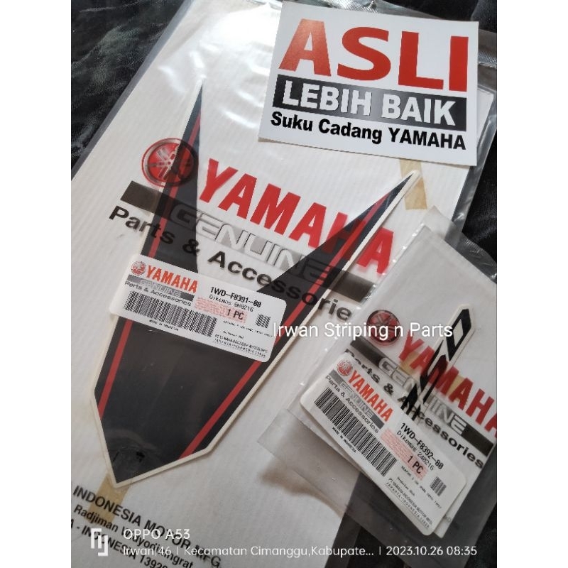Sticker Stiker Striping Cover Visor ORIGINAL Yamaha YZF R25 YZF-R25 Putih Merah 2016