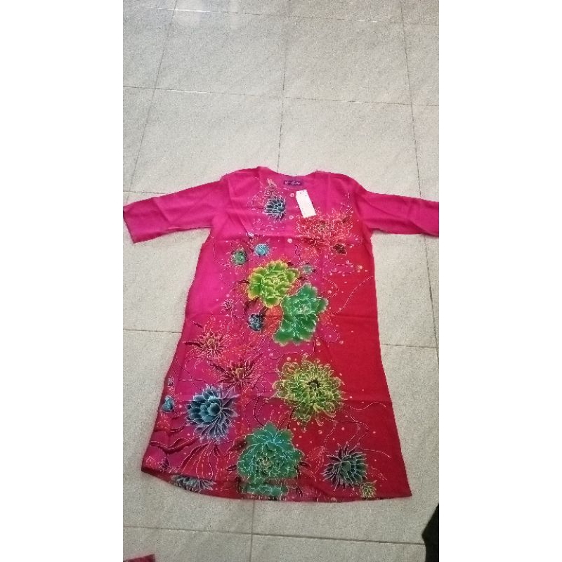 Daster Kencana Ungu Label Biru Lengan 7/8