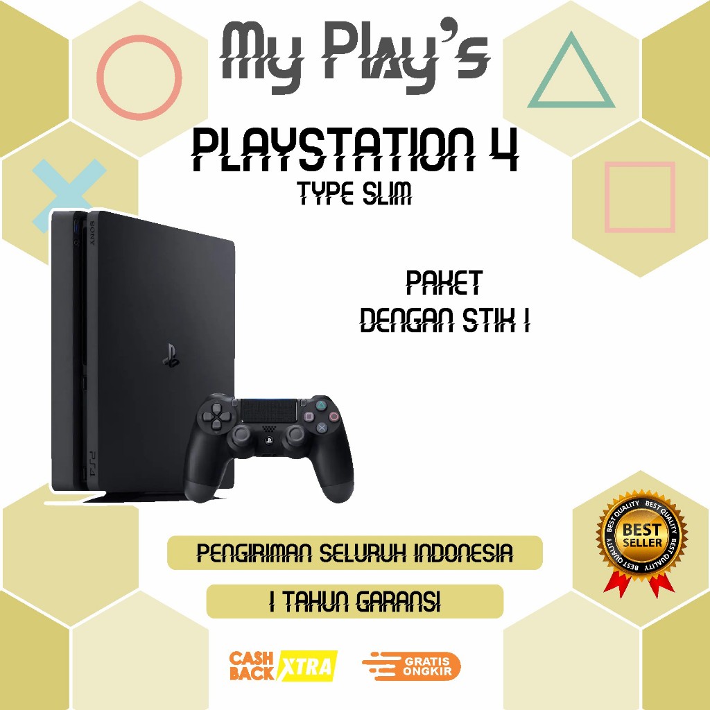 PS 4 [PLAYSTATION 4] TYPE SLIM SONY + HDD 500GB *EA PLAY*-1