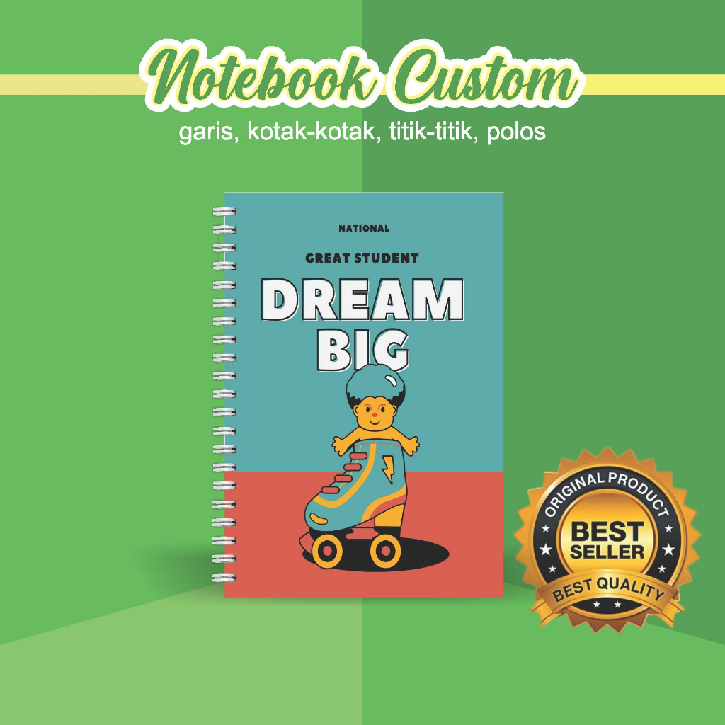 

NOTEBOOK A5 CUSTOM CATATAN/JURNAL BOOKPAPER GRID/KOTAK2#DOTTED/TITIK2#BLANK/POLOS