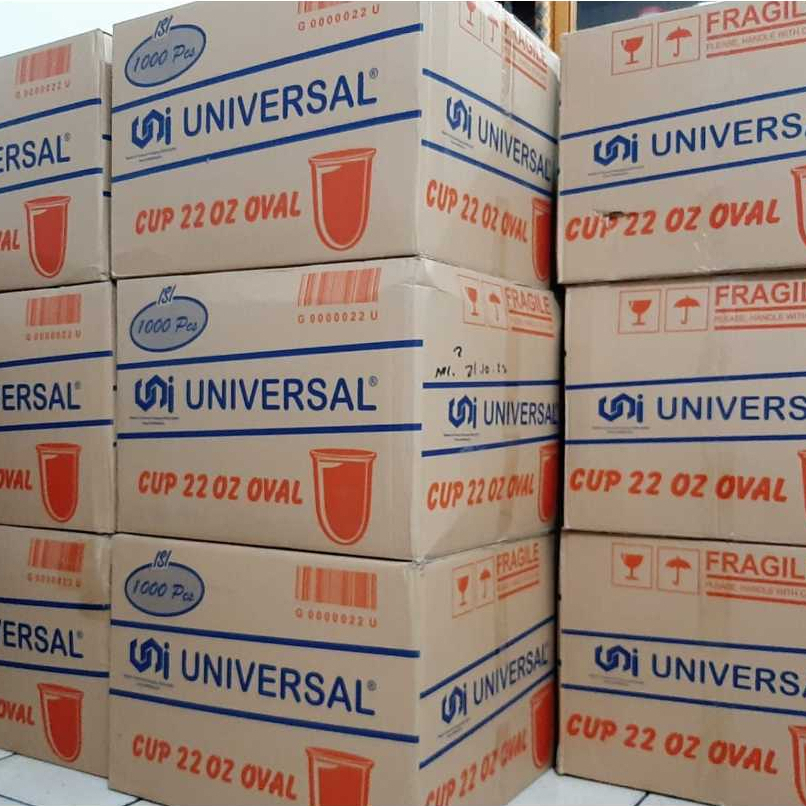 

2Xbtygneal Sakha Snack ) (T / Cargo) 1 Karton Dus Universal Gelas 22 Oz Oval Isi 1000 Pcs