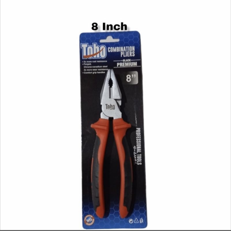 Tang Kombinasi 8" Toho Black Premium | Tang Jepit Toho 8"