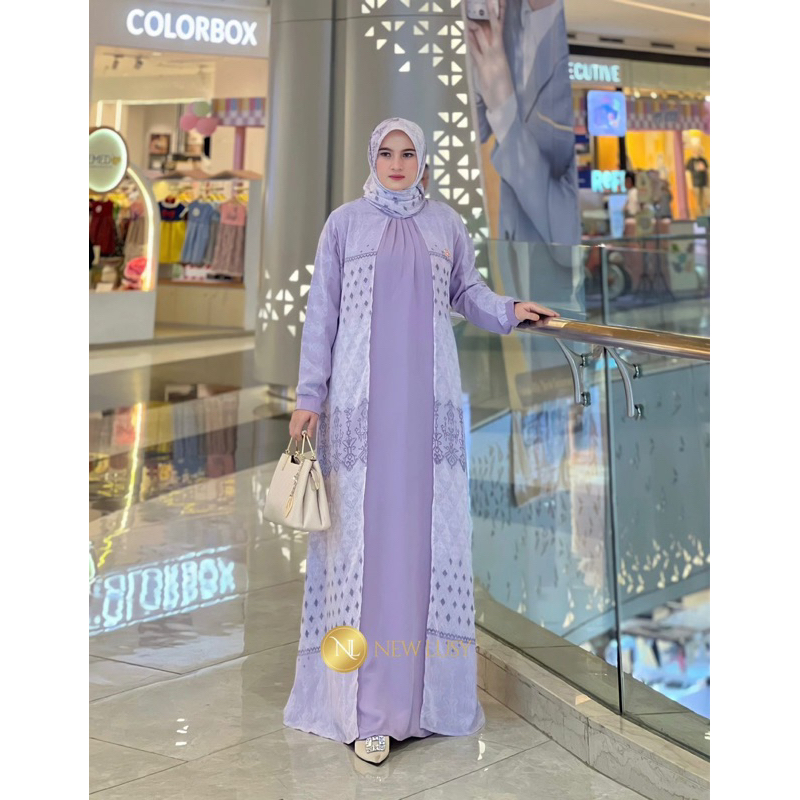 VERONA Dress Gamis NEW LUSY  Lilac Original Murah Berkulitas / Butik Aceh Setia Budi