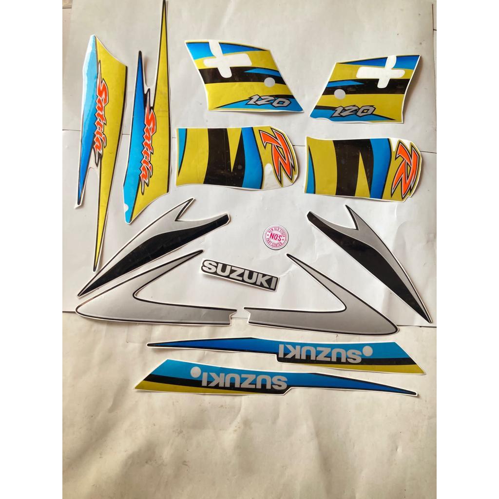 striping sticker suzuki satria hiu kuning hitam copy original