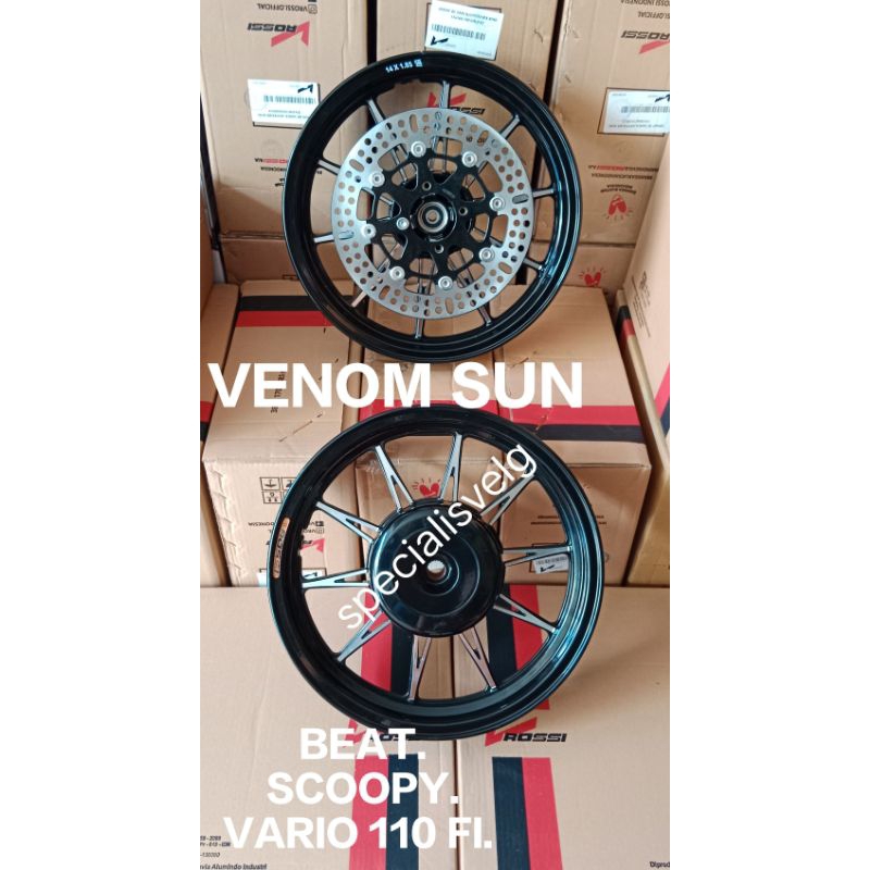 velg pelak pelek Vrossi V rossy Venom Sun Palang 10 + piringan cakram 260mm buat Vario 110 fi/ beat 