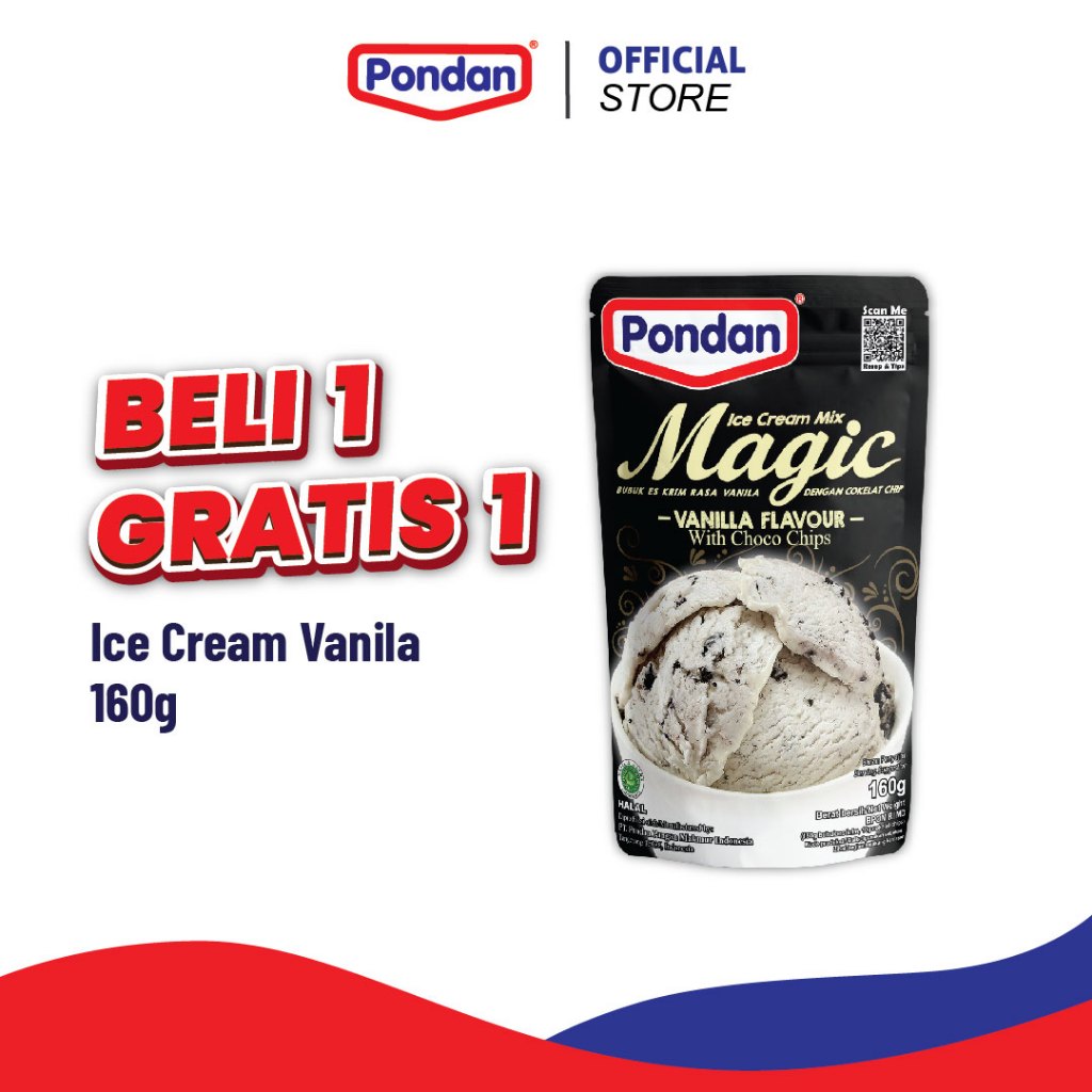 

(BUY 1 GET 1) Pondan Tepung Ice Cream Vanila 160g EXPIRED 28 SEPTEMBER 2025
