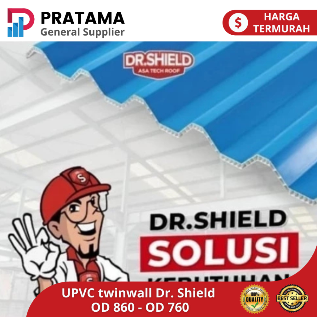 Atap UPVC Dr. Shield OD 860 / Atap DINGIN / Double Layer / Twin Wall | surabaya