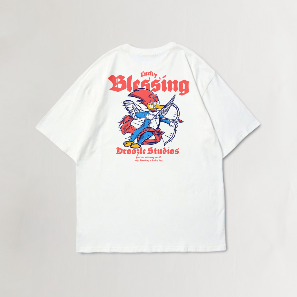 Droozle & co - tshirt - Lucky blessing - White