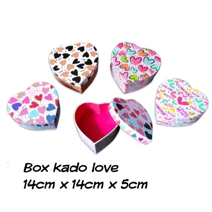 

kotak kado box kado love shape small medium 14cm gift box kiky