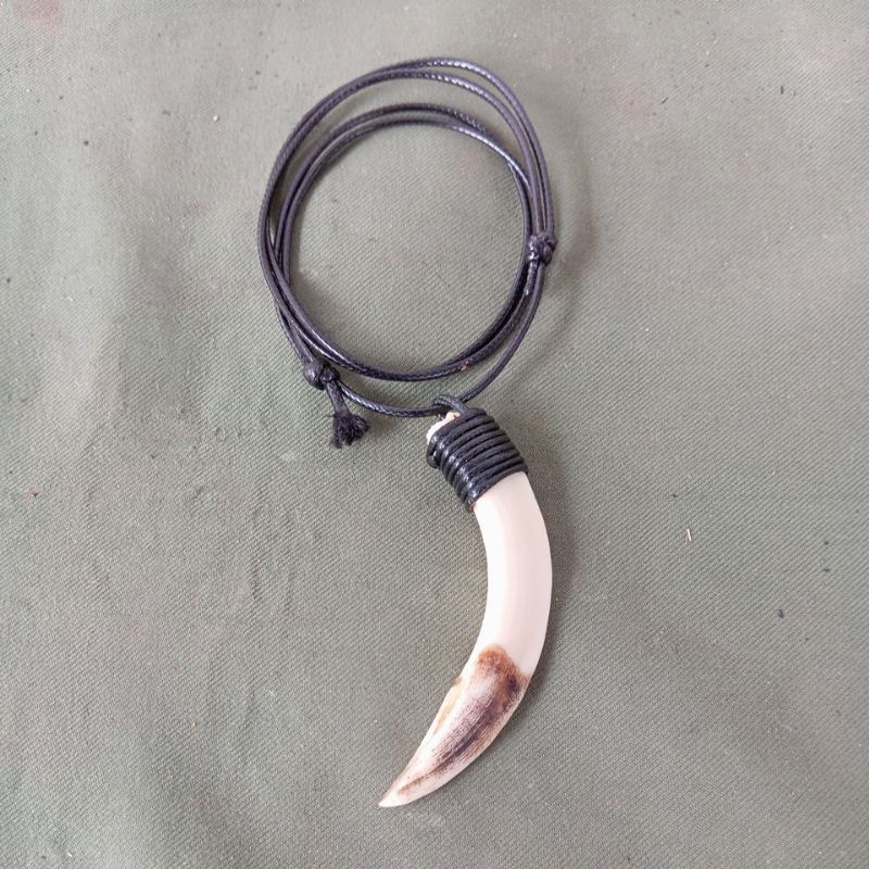 KALUNG TARING BABI HUTAN ASLI PANJANG 9-10CM | BISA COD