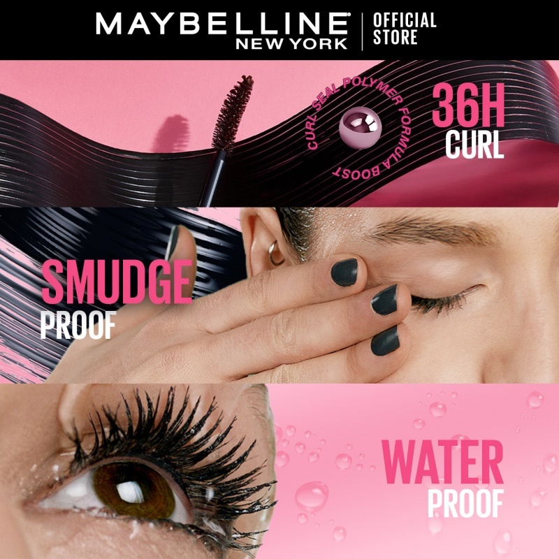 Maybelline Volum Express Hypercurl Waterproof Mascara - Maskara Eye Makeup Very Black 5 ml Smudgeproof Tahan 24 Jam Pekanbaru