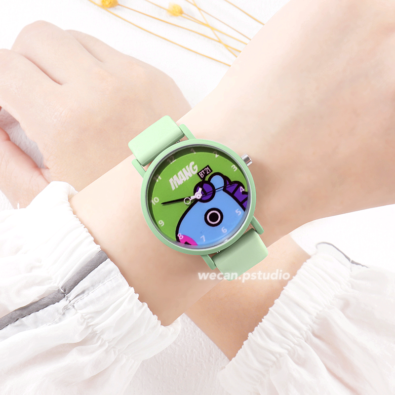 Jam Tangan Anak Perempuan Strap Karet Karakter - BT21 MANG