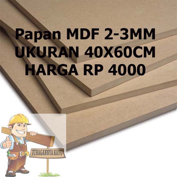 PAPAN MDF 3mm Ukuran 40X60