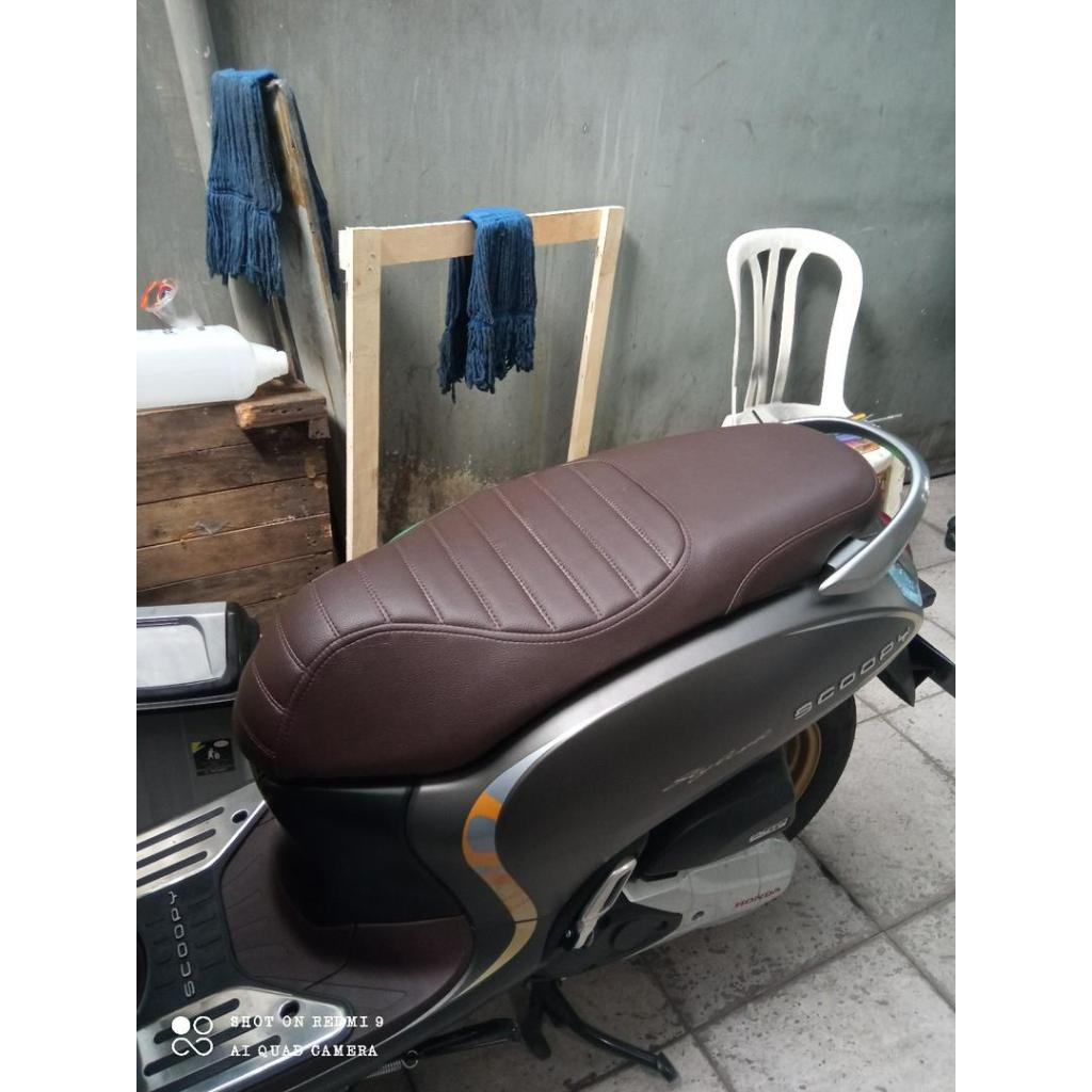 jok honda scoopy fi caferacer doubleseat/Jok custom honda scoopy karbu caferacer