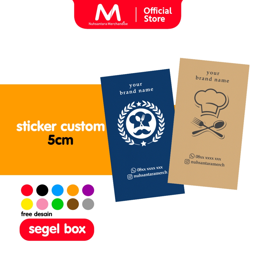 

5CM - STIKER CUSTOM KOTAK SEGEL BOX / STICKER PERSEGI PANJANG / PACKAGING / LABEL PENGIRIMAN PACKING / PAKET / KEMASAN KUE BOTOL TOPLES MAKANAN